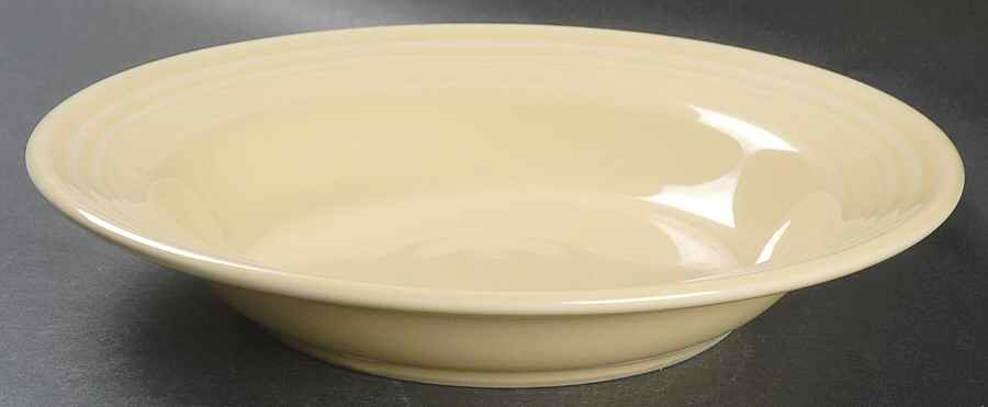 Fiesta Ivory (Intro 2008) Large Rim Soup Bowl by Homer Laughlin -1
