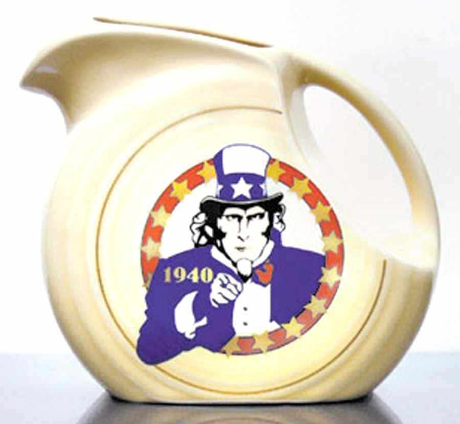 Fiesta Collector Club Decorated Pitchers 32 Oz Collector Club Pitcher in Fiesta Ivory by Homer Laughlin -1