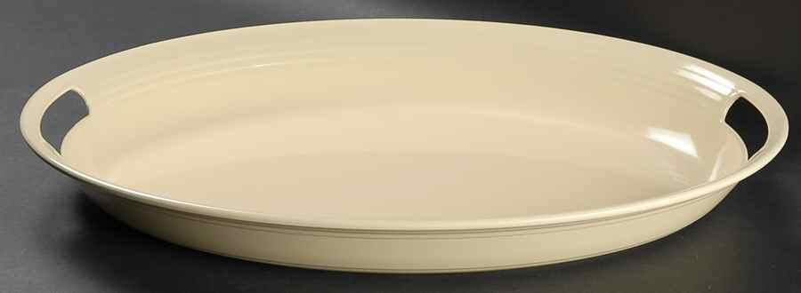Fiesta Ivory (Intro 2008) 18" Melamine Oval Handled Tray by Homer Laughlin -1