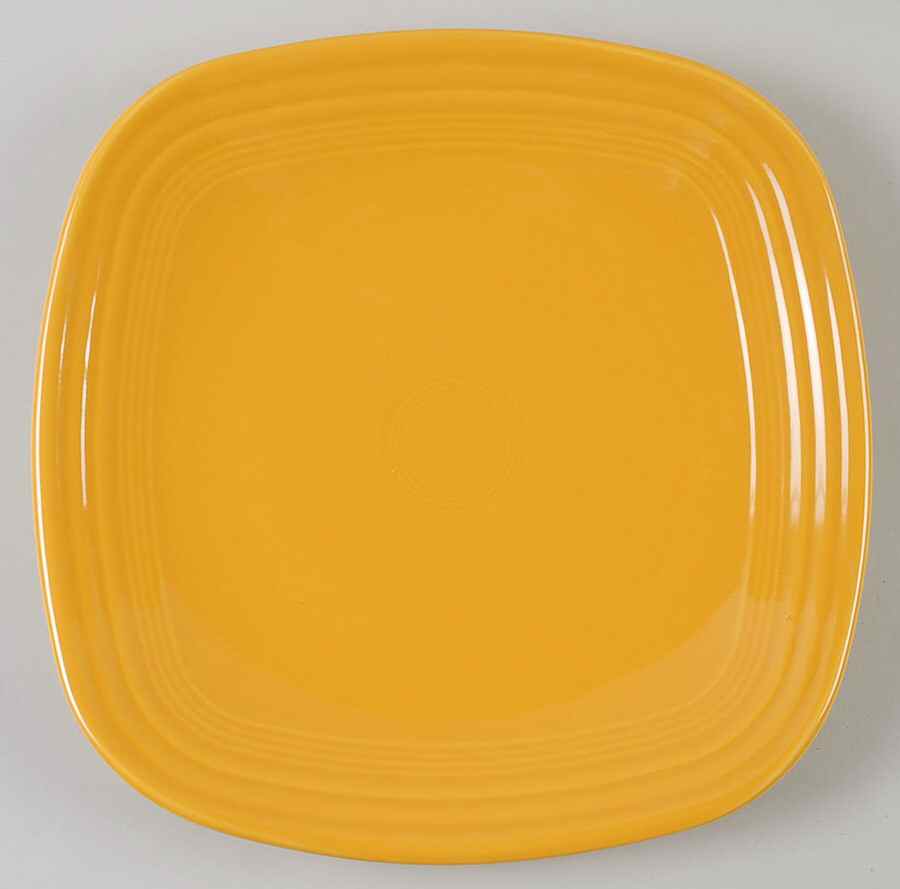 Fiesta Marigold (Intro 2008, 75th Anniversary) Square Dinner Plate by Homer Laughlin -1