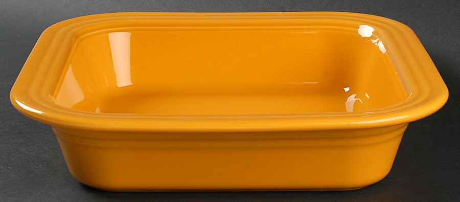 Fiesta Marigold (Intro 2008, 75th Anniversary) 10" Square Baker by Homer Laughlin -1