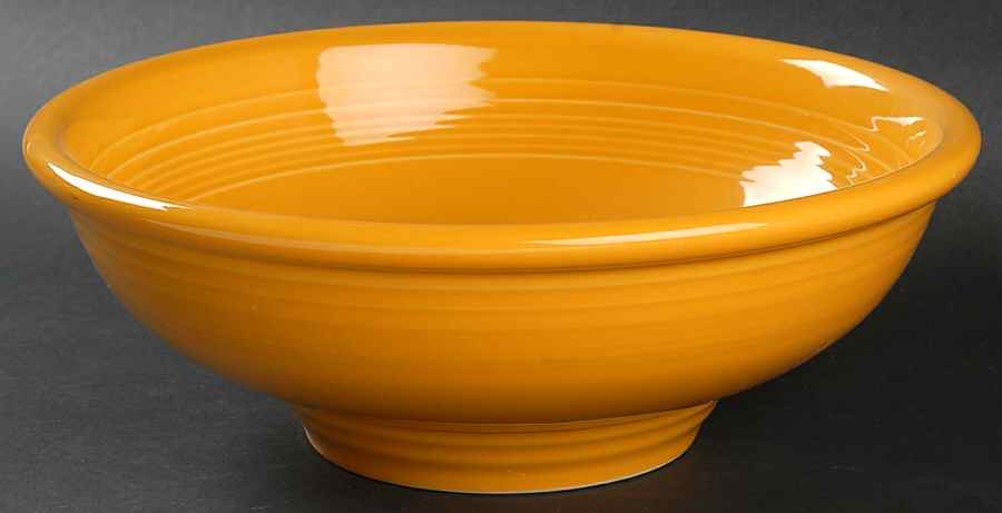 Fiesta Marigold (Intro 2008, 75th Anniversary) Pedestal Bowl by Homer Laughlin -1