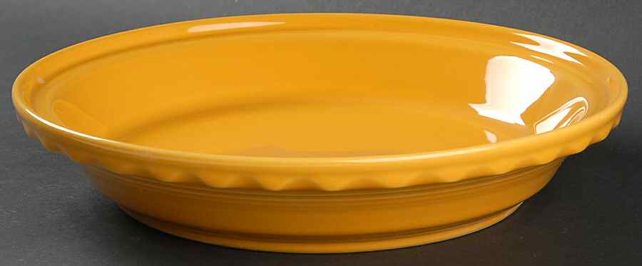 Fiesta Marigold (Intro 2008, 75th Anniversary) 10" Pie Baking Plate by Homer Laughlin -1