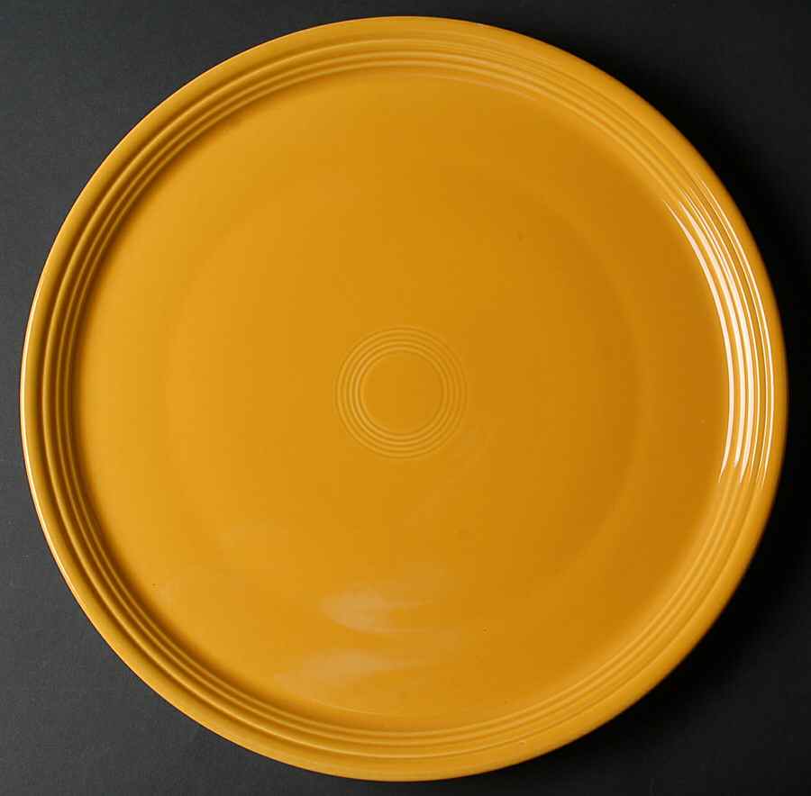 Fiesta Marigold (Intro 2008, 75th Anniversary) 15" Pizza Tray by Homer Laughlin -1