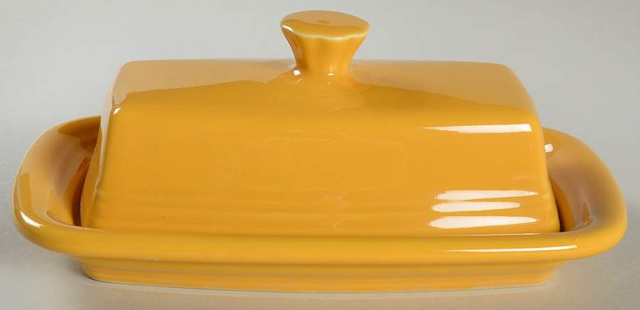 Fiesta Marigold (Intro 2008, 75th Anniversary) Extra Large 1/4 Lb Covered Butter by Homer Laughlin -1