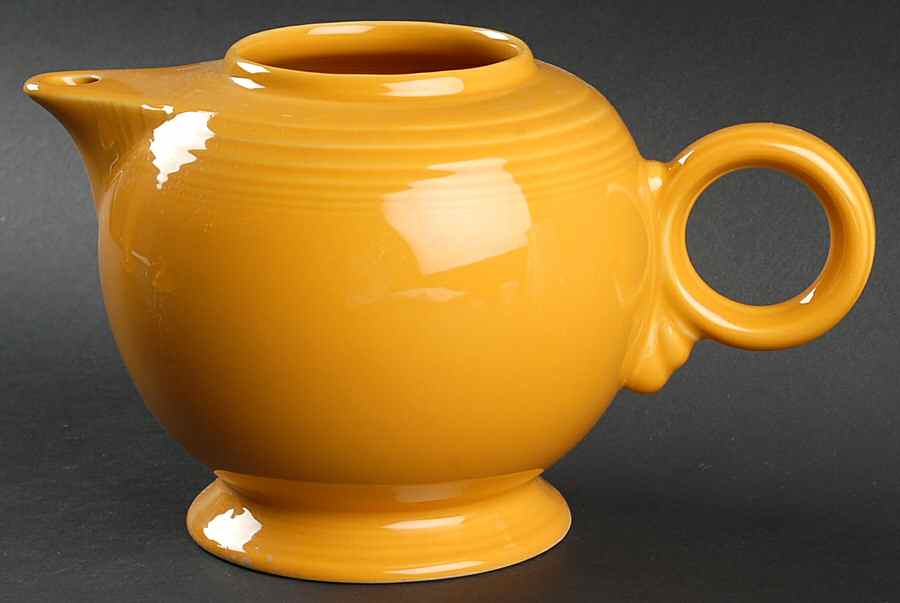 Fiesta Marigold (Intro 2008, 75th Anniversary) Teapot No Lid by Homer Laughlin -1