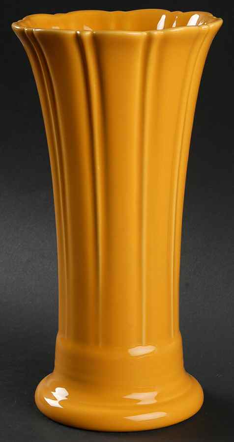 Fiesta Marigold (Intro 2008, 75th Anniversary) 9" Flared Vase by Homer Laughlin -1