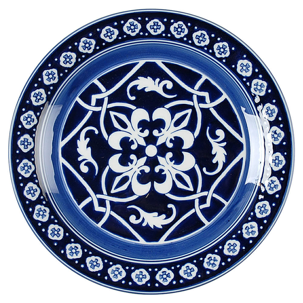 Catalina Medallion Blue Dinner Plate by Home-1