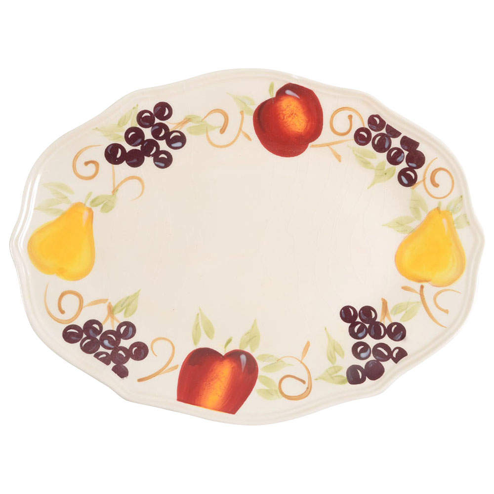 Bella Fruit 15" Oval Serving Platter by Home Trends-1