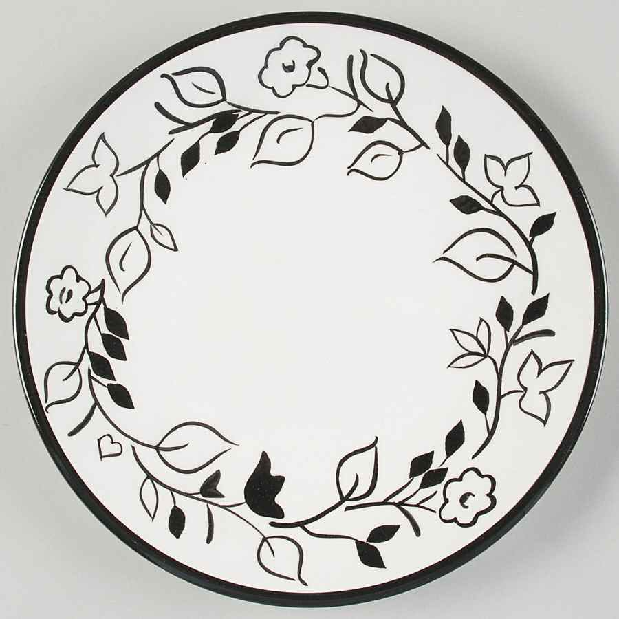 Ebony Floral Salad/Dessert Plate by Home Trends-1