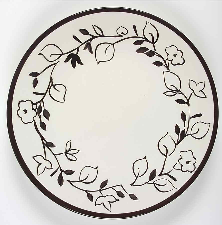 Ebony Floral Dinner Plate by Home Trends-1