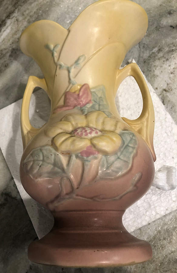 Magnolia (Matte) 10" Handled Vase by Hull-1