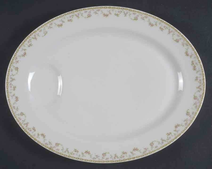 H3715 15" Oval Serving Platter with Well by Haviland-1