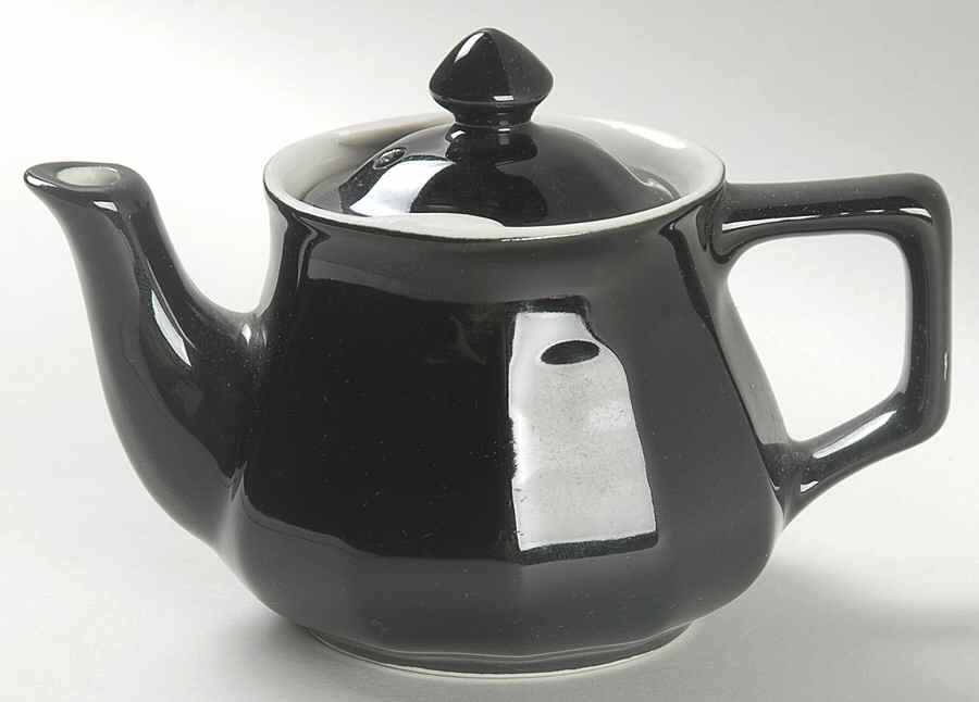 Black BELLEVUE INDIVIDUAL Teapot & Lid by Hall-1