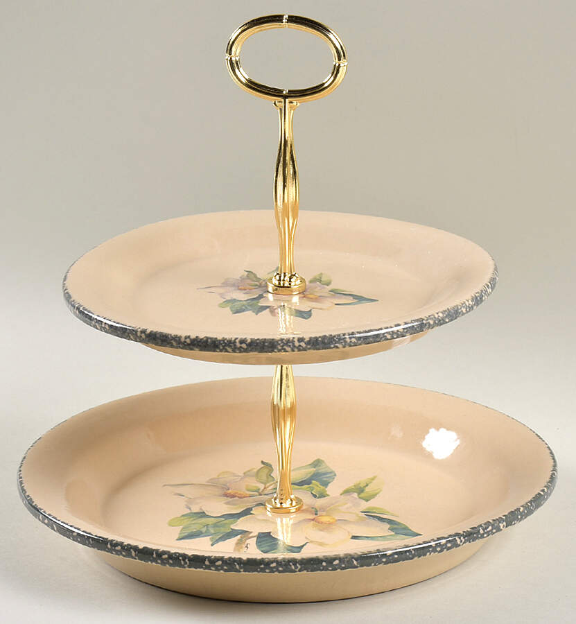Magnolia 6 5/8"-10"  2 Tiered Serving Tray (Dp, Sp) HC by Home & Garden Party-1