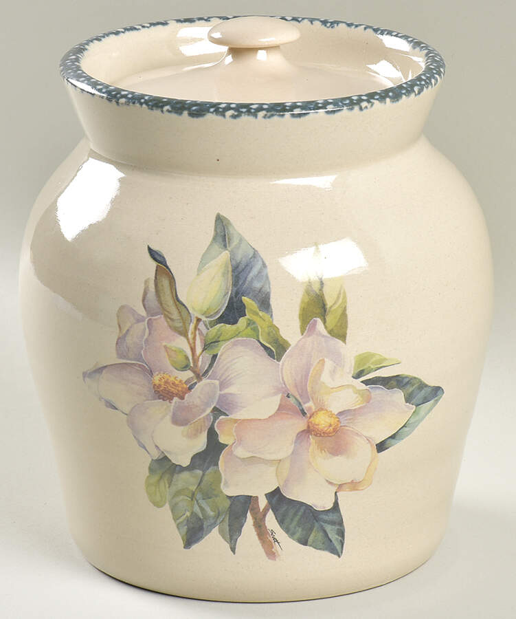 Magnolia Large Canister & Lid by Home & Garden Party-1