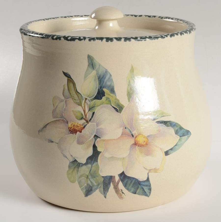 Magnolia Cookie Jar & Lid by Home & Garden Party-1