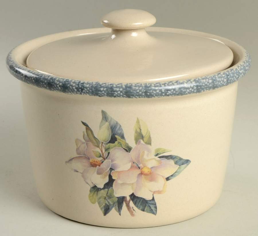 Magnolia Butter Crock & Lid by Home & Garden Party-1