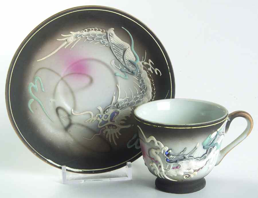 HSN6 Footed Demitasse Cup & Saucer Set by Hadson (Japan)-1