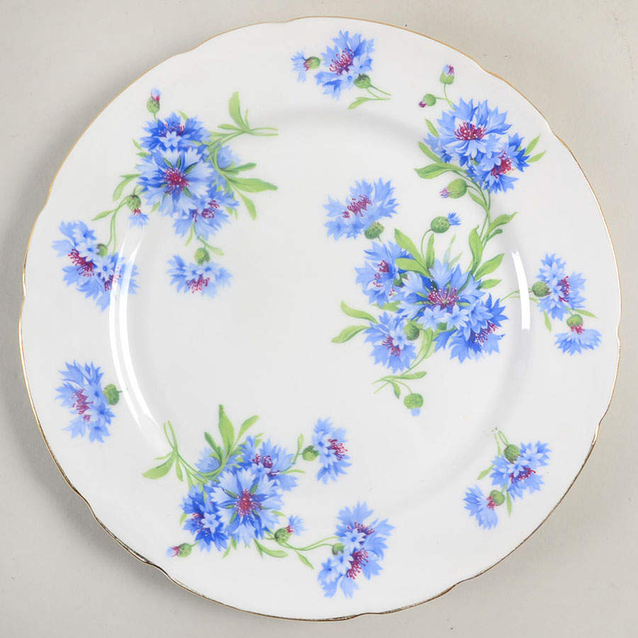 Cornflower Blue (No Embossed Rim) Luncheon Plate by Hammersley-1