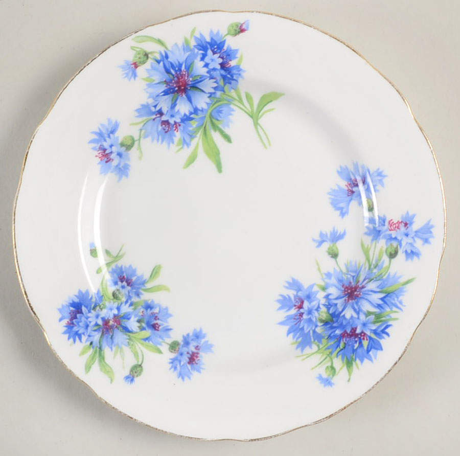 Cornflower Blue (No Embossed Rim) Dessert/Pie Plate by Hammersley-1
