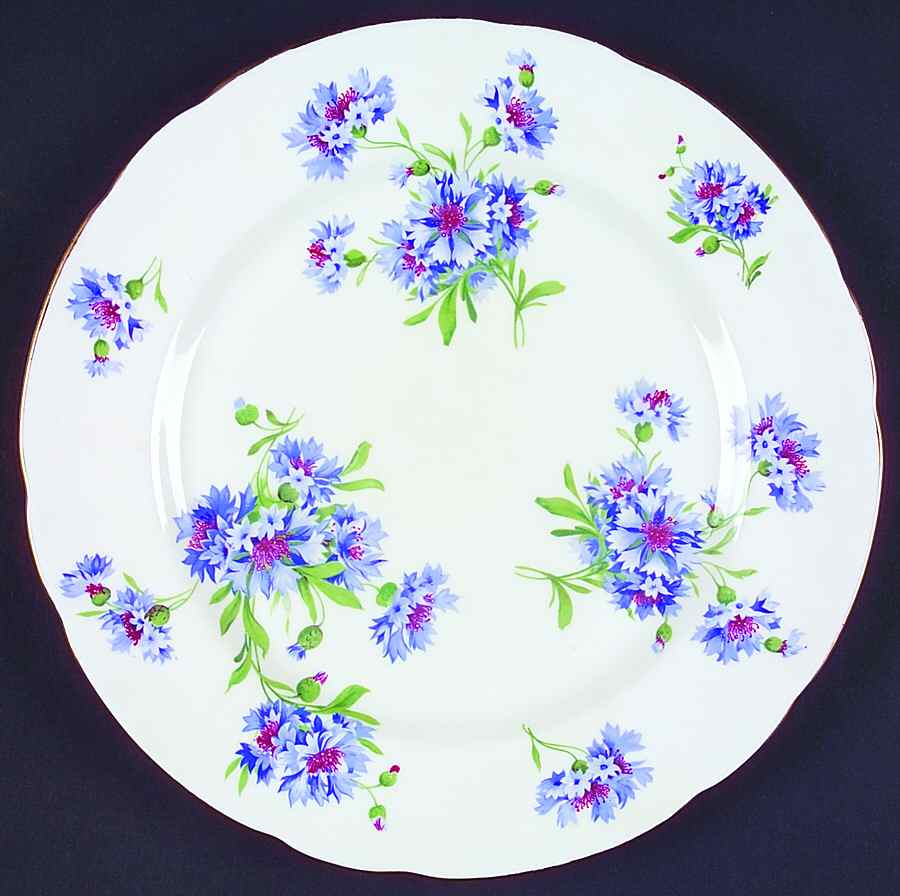 Cornflower Blue (No Embossed Rim) Dinner Plate by Hammersley-1