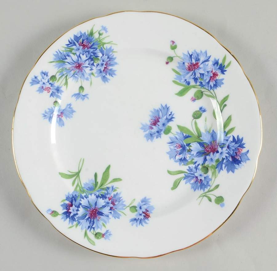 Cornflower Blue (No Embossed Rim) Salad Plate by Hammersley-1