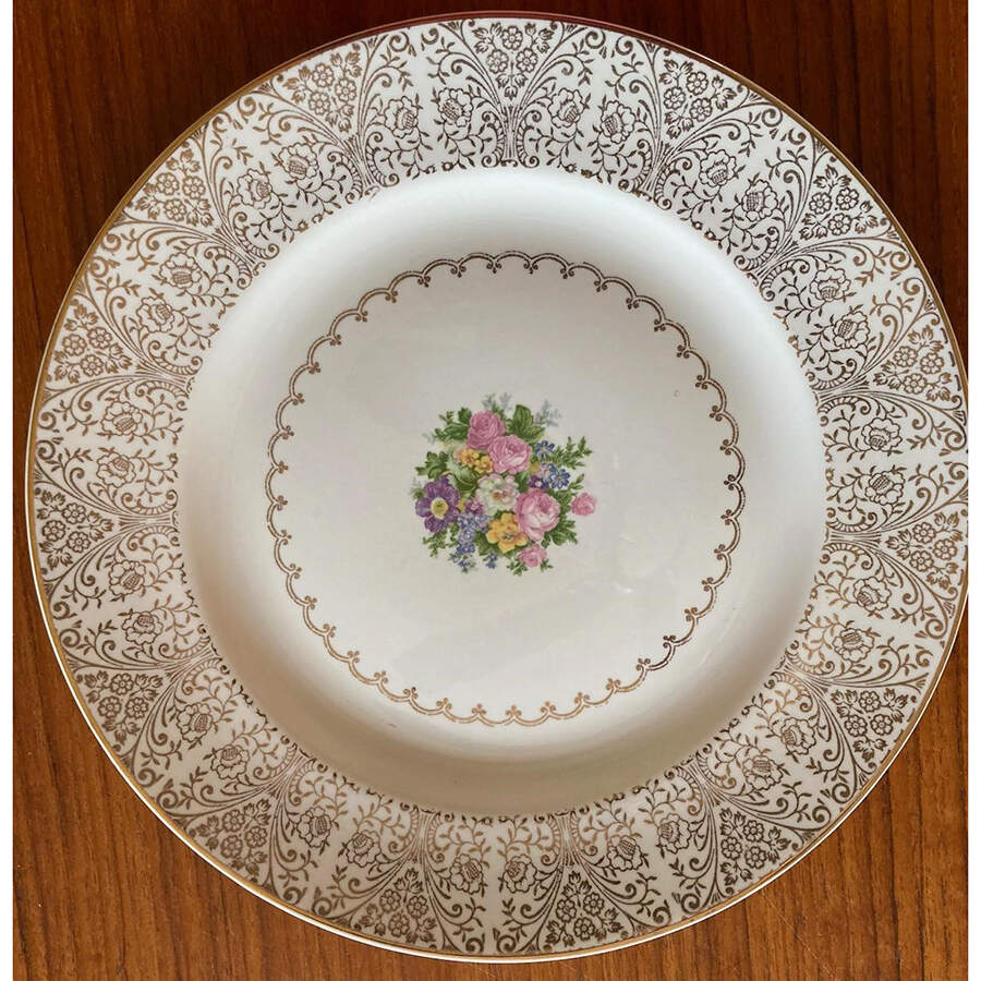 Gold Lace Service Plate (Charger) by Homer Laughlin -1