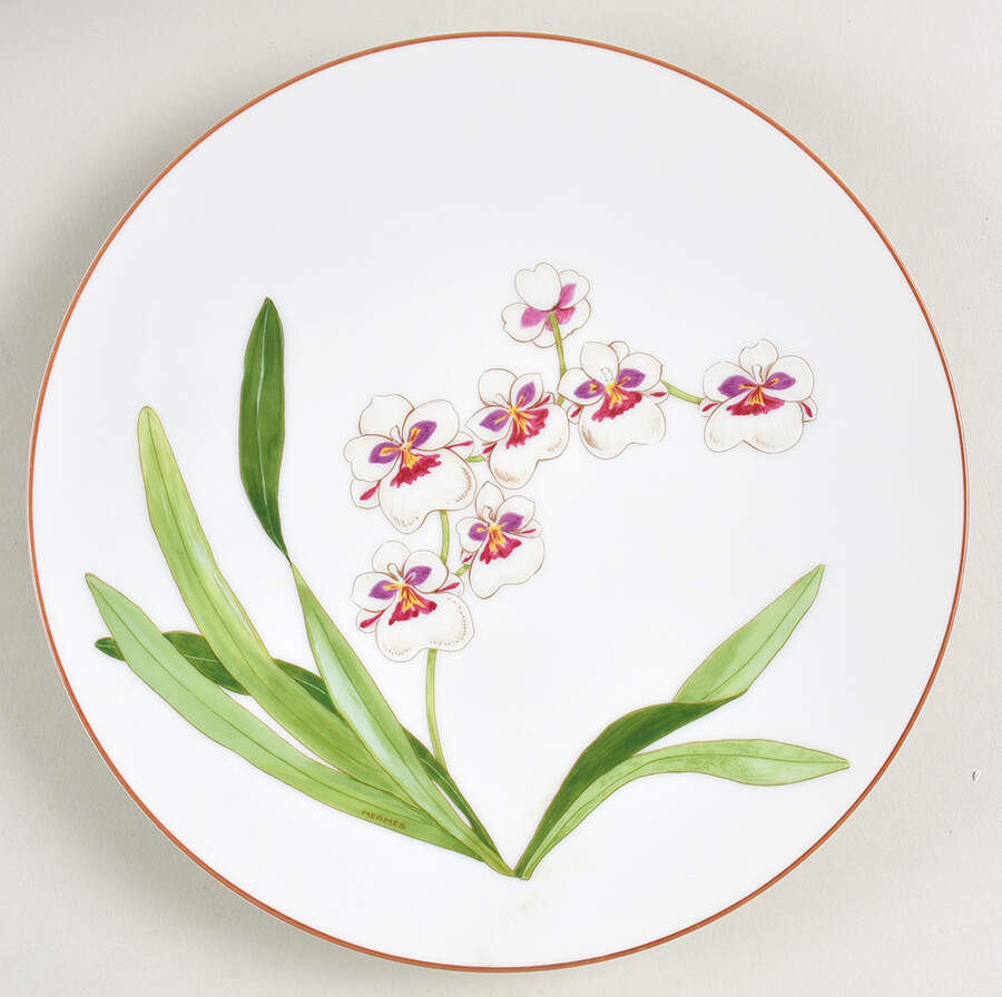 Jardin des Orchidees Dessert/Pie Plate by Hermes-1