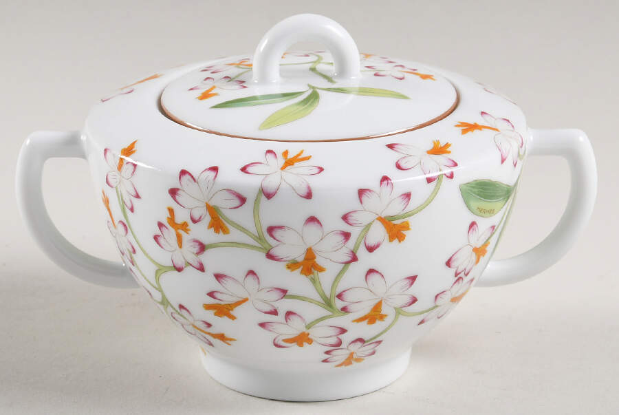 Jardin des Orchidees Sugar Bowl & Lid by Hermes-1