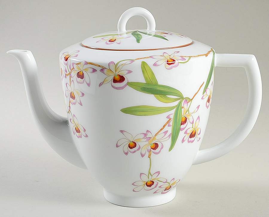 Jardin des Orchidees Tea/Coffee Pot & Lid by Hermes-1
