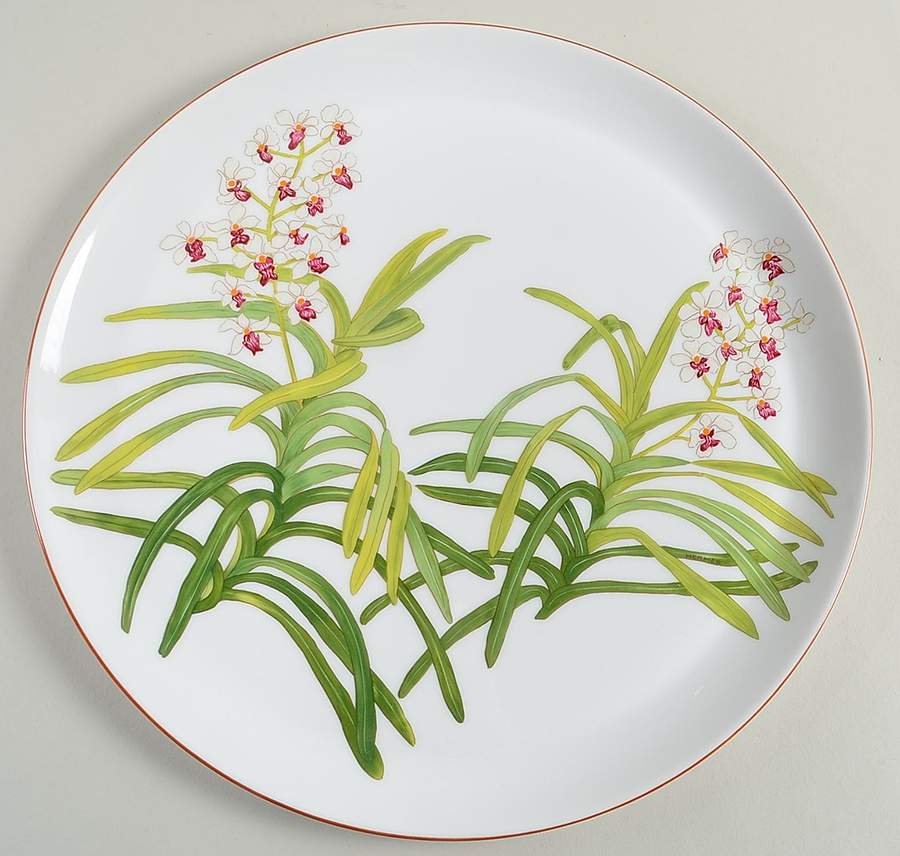 Jardin des Orchidees 12" Tart Plate by Hermes-1