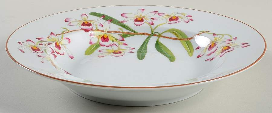 Jardin des Orchidees Rim Soup Bowl by Hermes-1