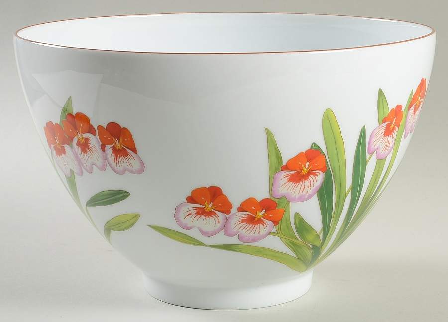Jardin des Orchidees 10" Large Salad Serving Bowl by Hermes-1