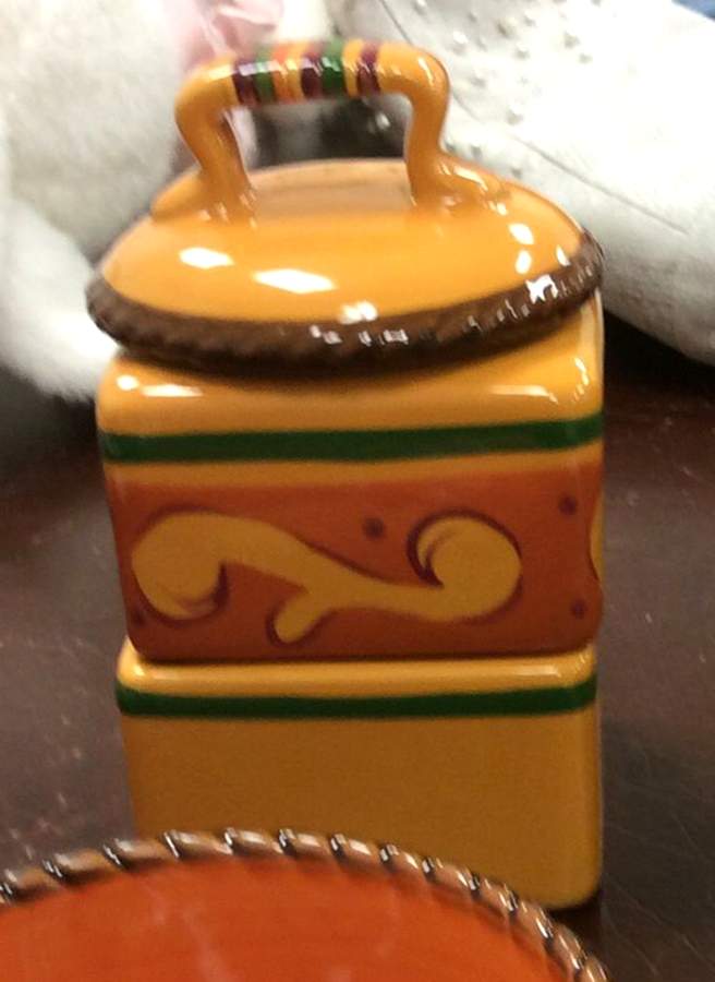 Tuscan Home Sugar Bowl & Sweetener Holder w/Metal Stand by Home & Garden Party-1