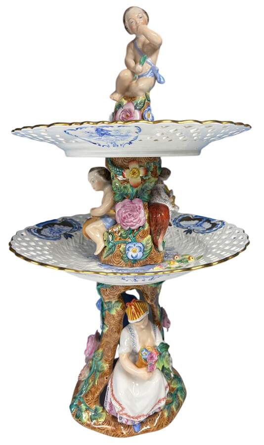 Giftware 1 Piece 2 Tier Figural Cake Plate by Herend-1