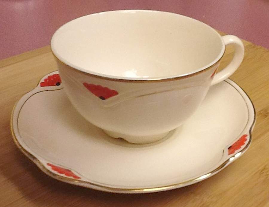 HLC3736 Flat Cup & Saucer Set by Homer Laughlin -1