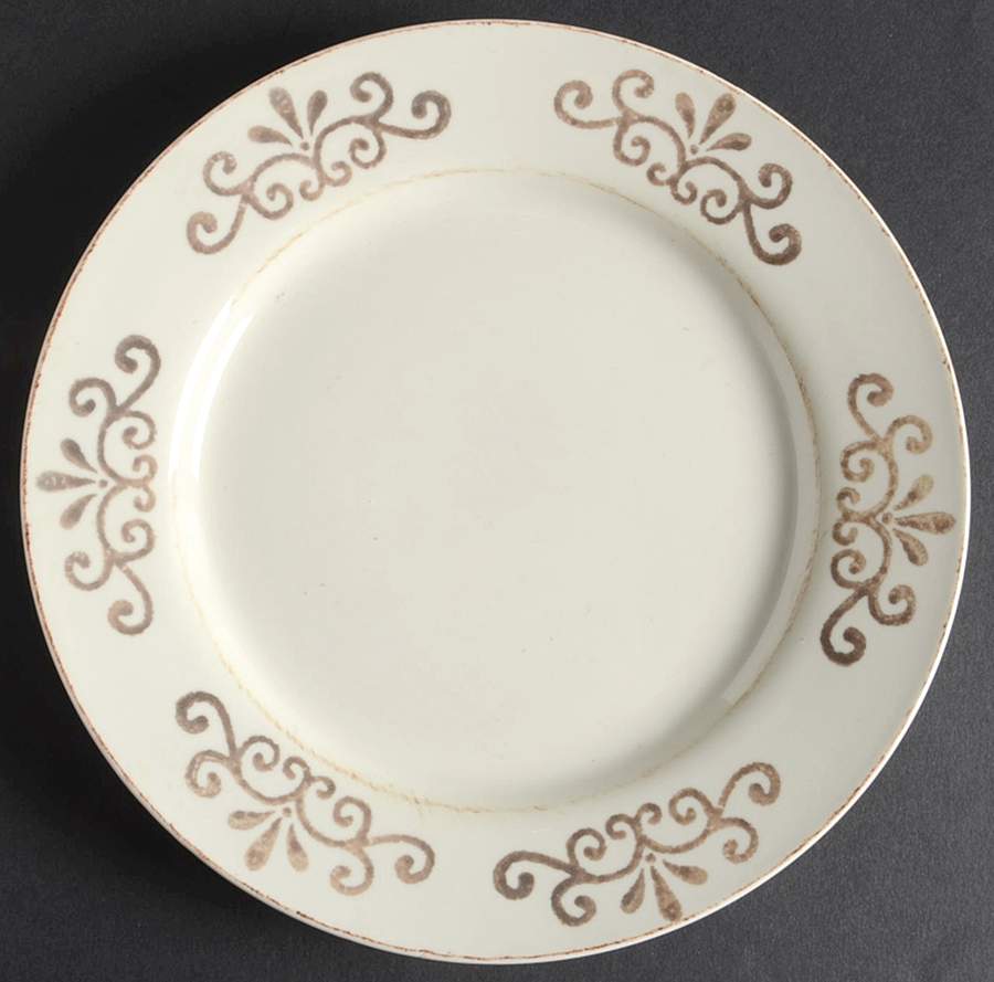 Athena Cream Salad/Dessert Plate by Home Essentials-1
