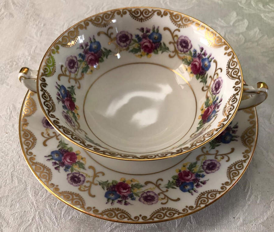15857 Footed Cream Soup Bowl & Saucer Set by Heinrich - H&C-1