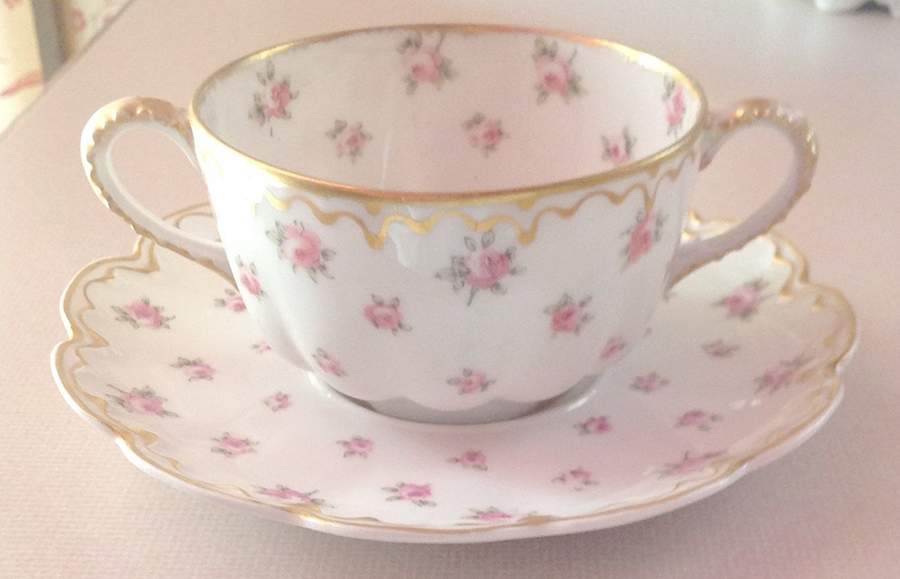 H3750 Flat Bouillon Cup & Saucer by Haviland-1