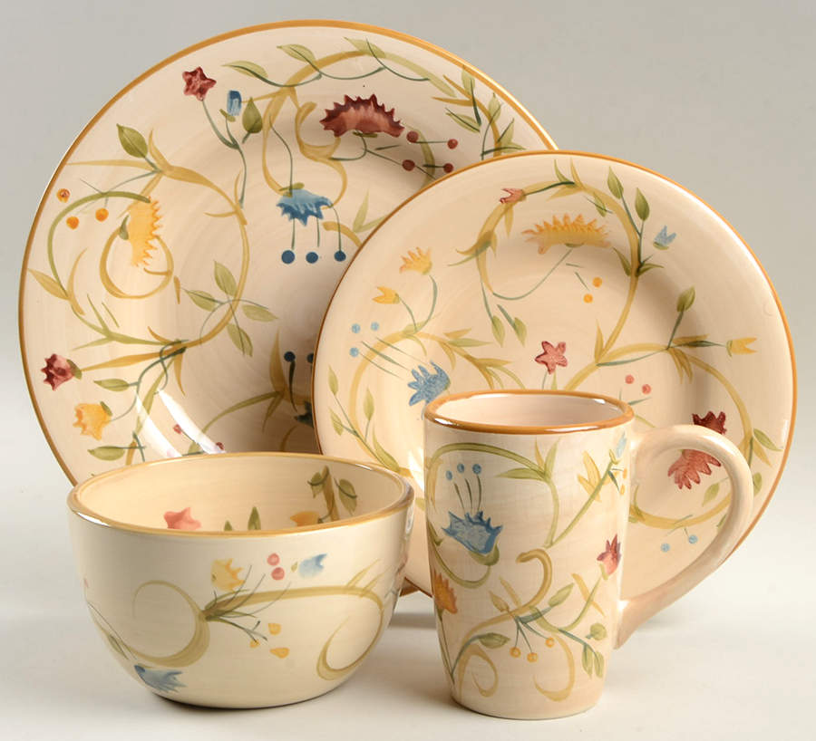 American Simplicity Floral 4 Piece Place Setting by Home-1
