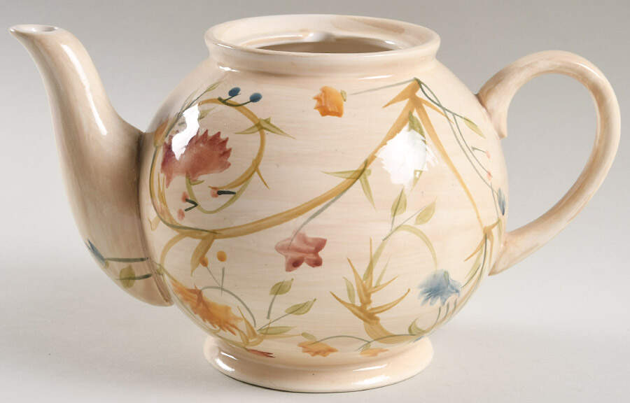 American Simplicity Floral Teapot No Lid by Home-1
