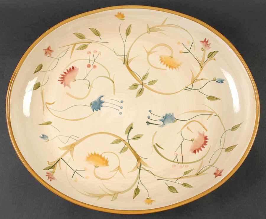 American Simplicity Floral 15" Oval Serving Platter by Home-1