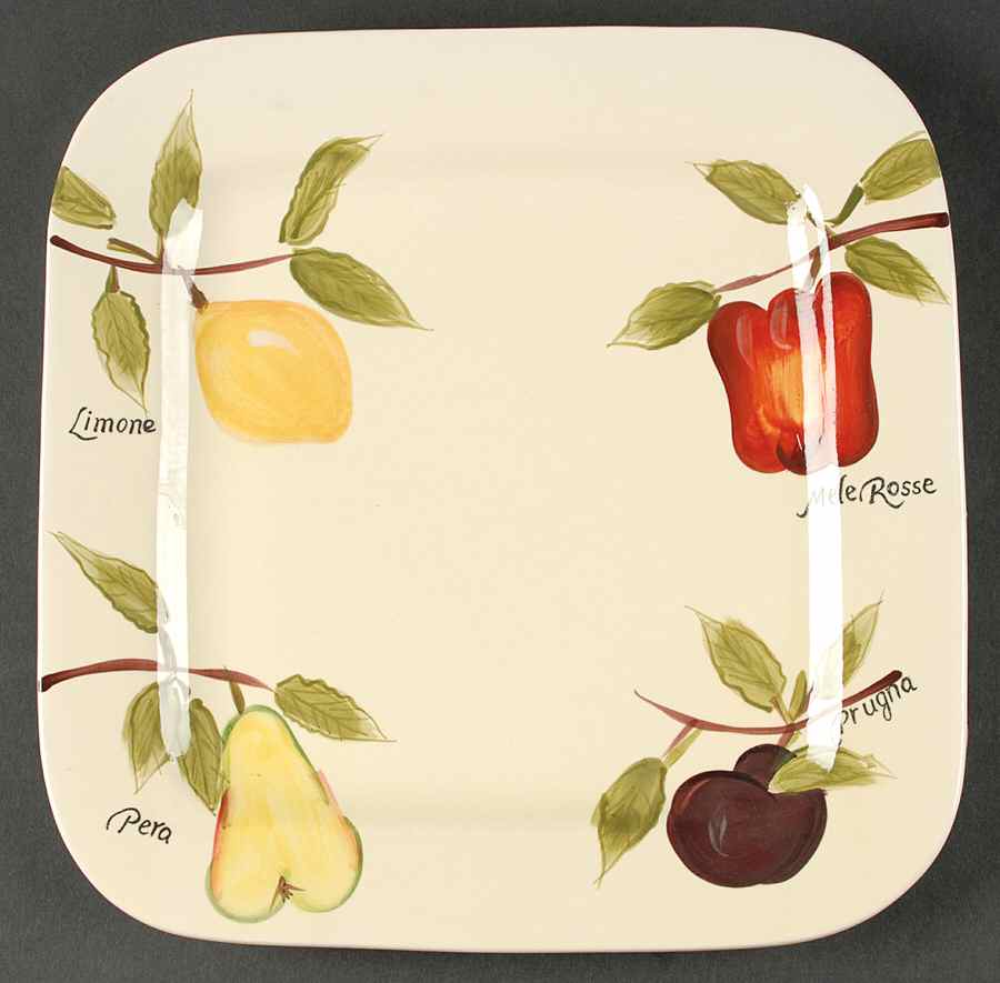 American Simplicity Fruit Square Dinner Plate by Home-1