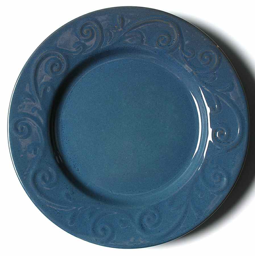 Nova Scroll Blue Dinner Plate by Home-1