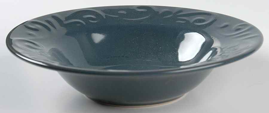 Nova Scroll Blue Rim Soup Bowl by Home-1
