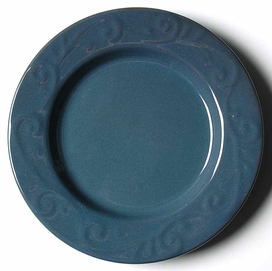 Nova Scroll Blue Salad/Dessert Plate by Home-1