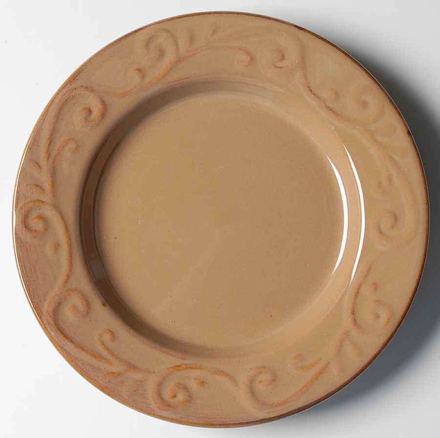 Nova Scroll Brown Salad/Dessert Plate by Home-1