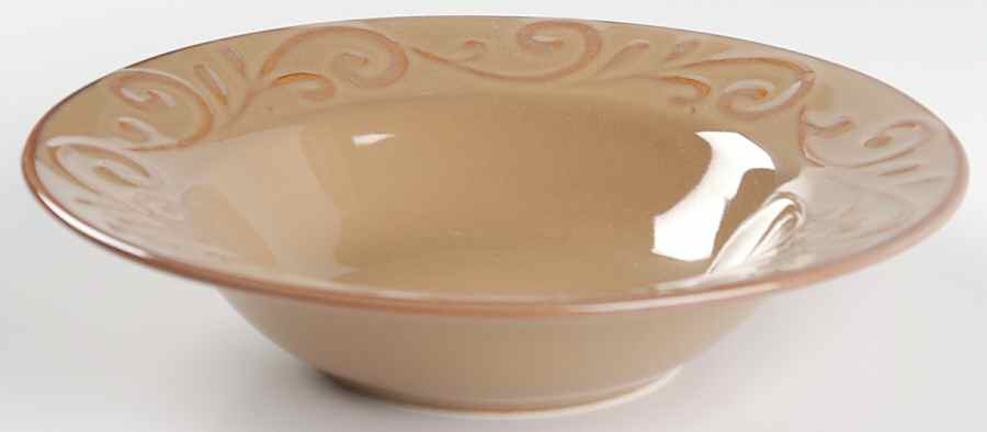 Nova Scroll Brown Rim Soup Bowl by Home-1
