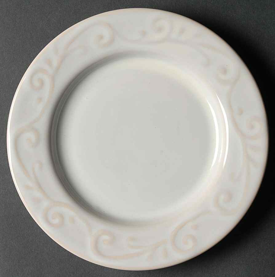 Nova Scroll White Salad/Dessert Plate by Home-1